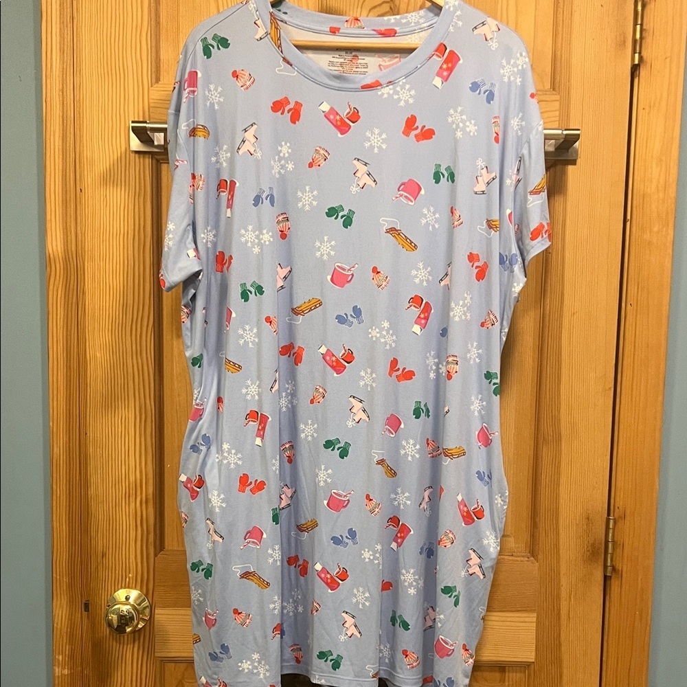 Adidas Joyspun Graphic Nightgown Tee with Pockets Sz 2xL to 3xL
